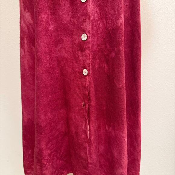 Vintage Carol Anderson Magenta Pink Tie Dye Button Front Midi Dress Medium Retro - Picture 5 of 8